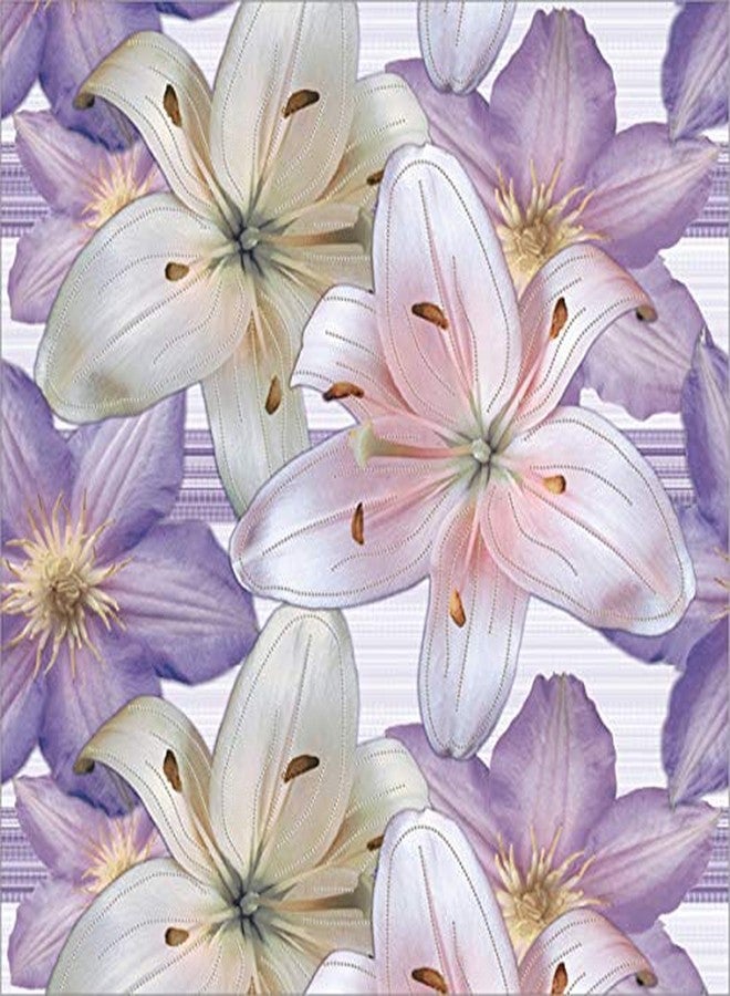 WallDaddy Wallpaper Self Adhesive Purple Flower Size (300x45) CM for Bedroom/Livingroom/Bathroom/Kitchen/Kidsroom/Office/Doors/Wall etc. - Image 1